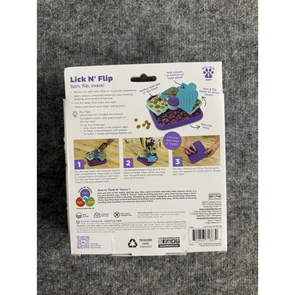 Outward Hound Nina Ottosson Lick N Flip Dog Feeder Puzzle Toy Treats N33